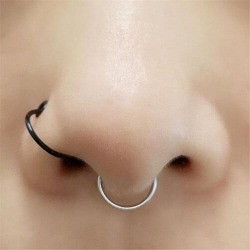 1pcs U Shaped Fake Nose Ring Hoop Septum Rings Stainless Steel Nose Piercing Fake Piercing Oreja Pircing Jewelry