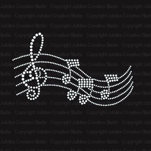 2pc/lot Music Melody Iron On Rhinestone Crystal hot fix rhinestone motif iron on transfers motif transfer on design shirt