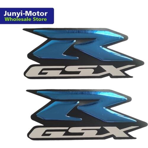 2Pcs Blue Emblem 3D Fairing Tank Logo Decal Sticker For Suzuki GSX-R GSXR 600 750 1000 1100 Motorcycle/Cruisers/Chopper Racing