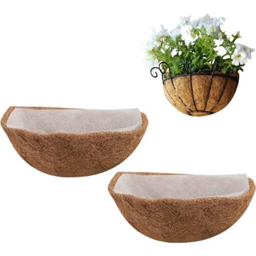 4 Sizes Coconut Flower Basket Half Moon Shape Wall-mounted Fiber Replacement Liner Decoration