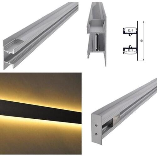 4Packs x 3.3ft 1m Aluminum Channel System with Cover, End Cap, and Mounting Clip, for LED Strip Installations, Up/Down Indirect