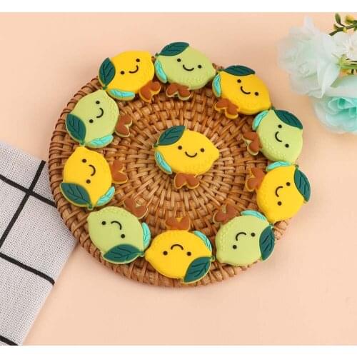 Kovict 50/100/200pcs Silicone Beads Food Grade Baby Teether Lemon Baby Necklace Different Colors Of Silicone Baby Teething Toys
