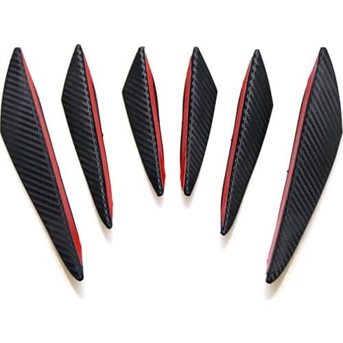 6pcs/set Universal Front Bumper Lip Decoration Diffuser Splitter Fins Body Spoiler Canards Valence Chin Car Tuning Canard