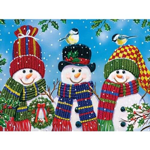 Snowman family 5d diy diamond embroidery for sale, full square round diamond painting 5d diy mosaic handmade gift