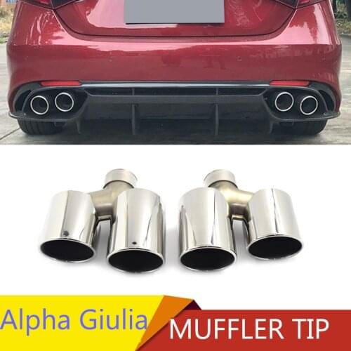 Car Exhaust Tip For Alphard Romeo Gulia 200 280 Stainless Steel Exhaust Pipe Black Muffler Tip Exhaust System Nozzle