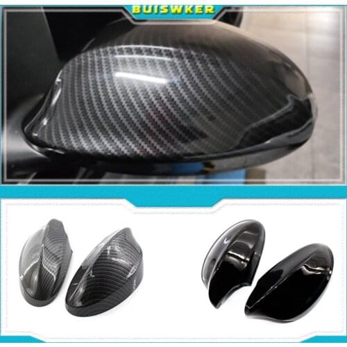 NEW Car Rear-View Side Mirror Cover For BMW 1 3 Series E81 E82 E87 E88 E90 E91 E92 E93 Carbon fiber pattern Replacement Covers