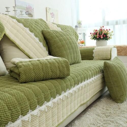 Living Room Sofa Cover Cotton Couch Cover Jacquard Sofa Cushion Four Seasons Sofa ToweL-shaped Couch Cover Protection Set