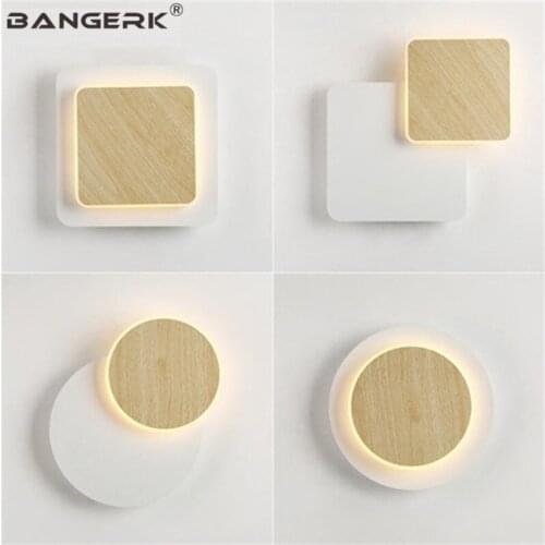 DIY Creative Square Circular Sconce Wall Light LED Iron Adjust Modern Bedside Wall Lamp Home Decor Indoor Lighting Fixtures