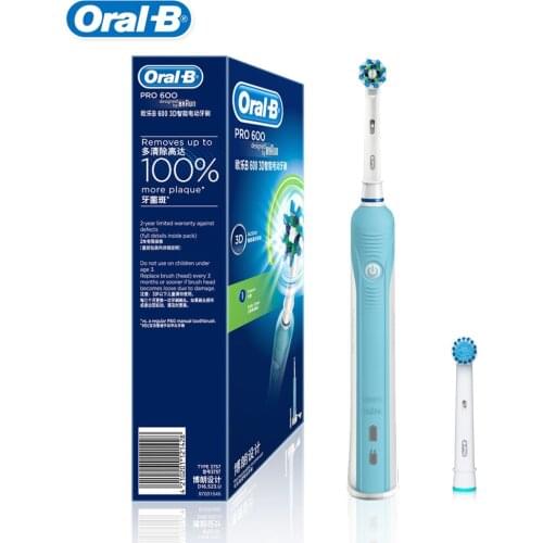 Oral B Pro600 Electric Toothbrush Rechargeable Rotation Electric Tooth Brush Deep Clean for Adult Teeth Whitening Oral Hygiene