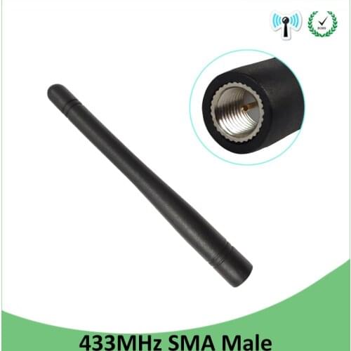 10pcs433MHz antenna 3dbi SMA Male Connector 433 mhz antena rubber antenne for wireless watermeter Gasmeter Lorawan Emeter