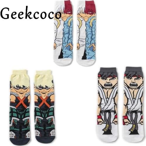 J1340 Anime My Hero Academia fashion Men Wemen unisex Casual Non Slip Breathable Comfortable Long Sock Accessory