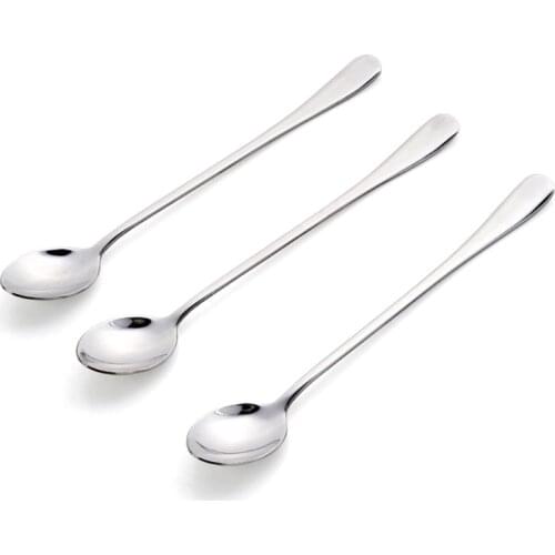 Long Handled Stainless Steel Coffee Spoon Ice Cream Dessert Tea Spoon for Picnic Kitchen Accessories