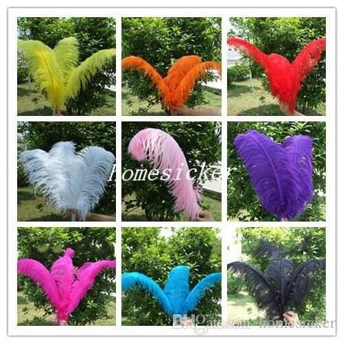 Angel wings wedding decorations Free shipping Cheap ostrich feather 100pcs 16-18 inches 40-45cm Mixed color Ostrich plumage