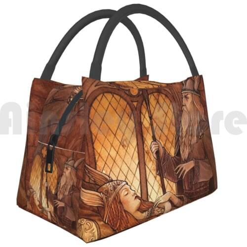 Cooler Lunch Bag Picnic Bag Valkyrie Valkyrie Odin Brynhild Viking Norse Mythology Runes Edda