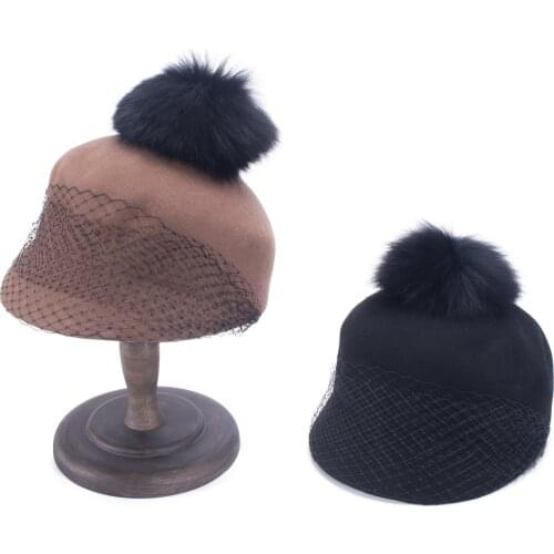 Lawliet Womens Wool Felt Army Cadet Hats Baseball Visor Racing Winter Classic Cap T408