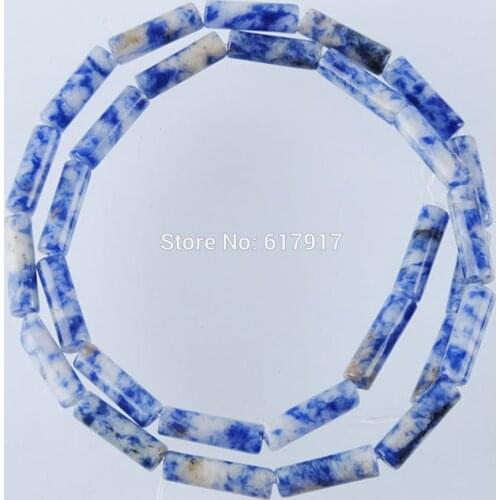 Natural Blue Veins Gem stone Cylindrical Loose Spacer Beads 15.5" Strand 4x13mm Jewelry Making TG3236