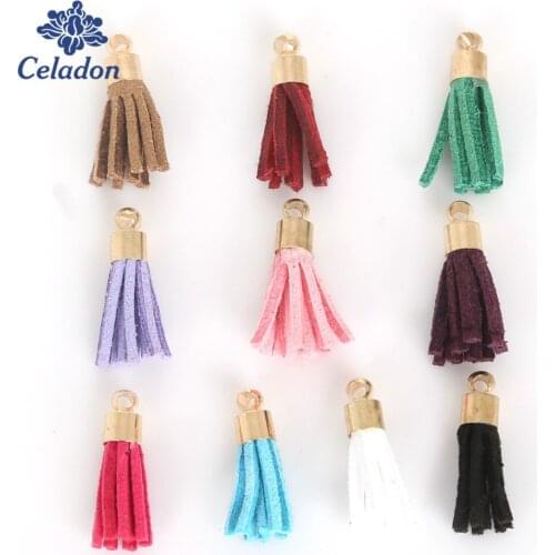 New Arrivals 20mm Multi-color Suede Tassel Charm For Earring Bracelet Necklace Keychain Cellphone Straps DIY Jewelry Findings