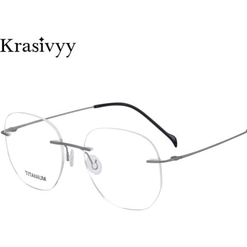 Krasivyy Rimless Glasses Frame Women Brand Design Screwless Optical Prescription Eyeglasses for Men Pure Titanium Myopia Eyewear