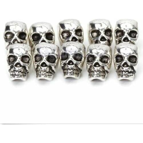 Wholesale 10Pcs Tibet Silver Antique Steampunk Skull Spacer Bead DIY Jewelry Craft Fingdings Accessories For Necklace Earrings