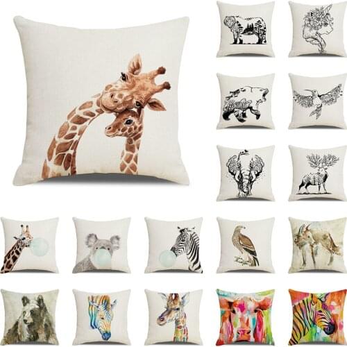 Cartoon Animals Cushion Cover Pillowcase Children Room Decorative Pillow Case Office Living Room Sofa Throw Pillow Cover 45x45cm