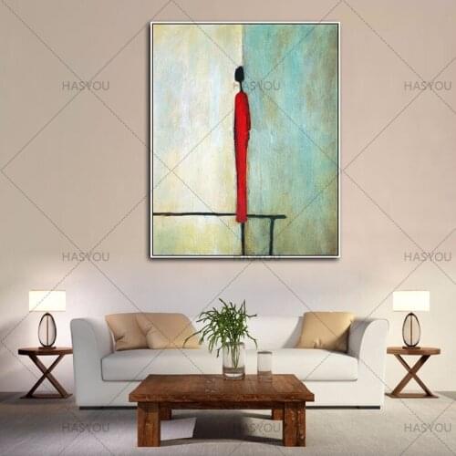 Hand Painted Oil Painting Abstract Single Man Decoration Painting For Home Decor Modern Wall Prints