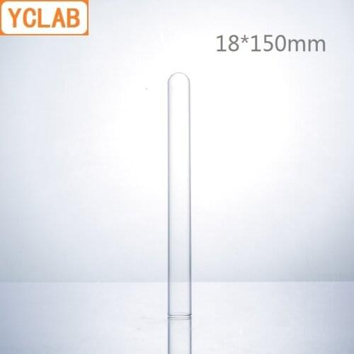 YCLAB 10PCS 18*150mm Glass Test Tube Flat Mouth Borosilicate 3.3 Glass High Temperature Resistance Labware