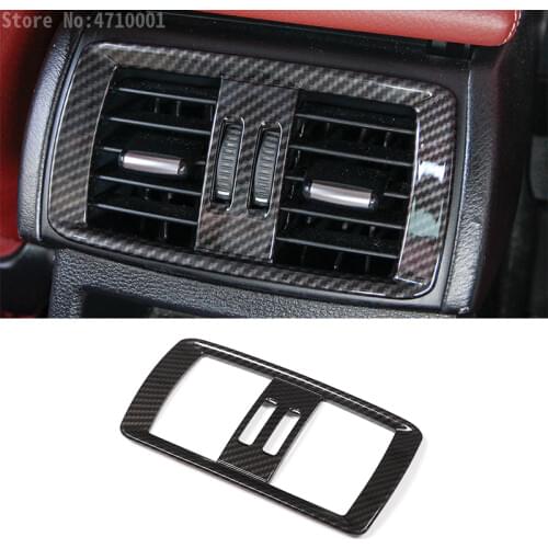 Carbon Fiber Car Armrest Rear Air Conditioning Vent Frame Trim Accessories For BMW X3 F25 2011-2017 X4 F26 2014-2017