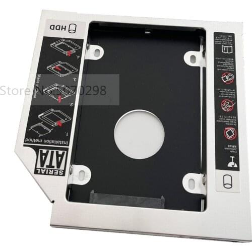 Universal Aluminum 12.7mm SATA 2nd Hard Drive HDD SSD Optical bay Caddy Frame Enclosure For MSI GT683 GT725 DS-4E1S DVD ODD