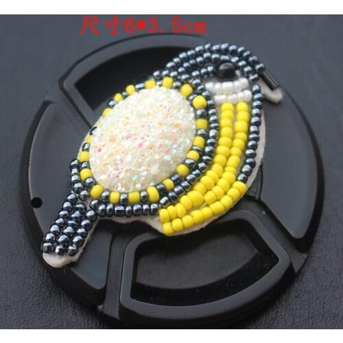 Yellow bird beaded patches applique patches for clothing fabric patch sewing accessories parches bordados embroidered patches