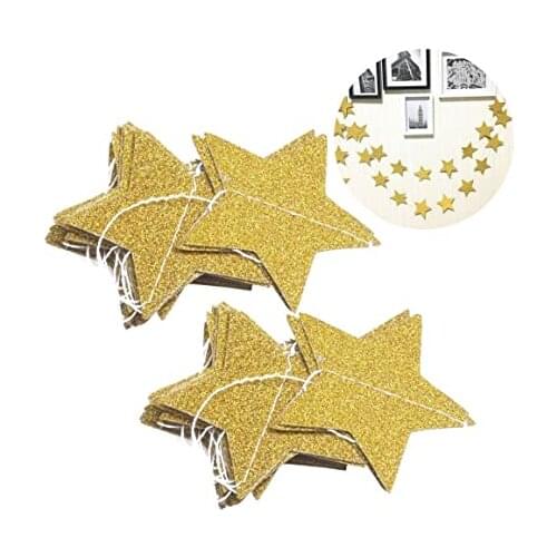 Star Garland Golden Christmas Galaxy PaperTwinkle Twinkle Little Star Garland for Christmas Wedding Party Baby Shower Decor rose