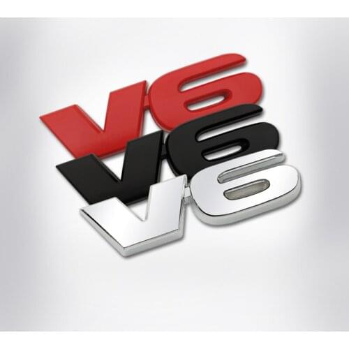 1Pcs Fashion 3D Metal V6 Engine Display Car Sticker Emblem Badge for Cars Decorative Accessories New