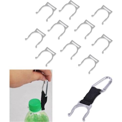 Outdoor Camping 10 Pieces Aluminum Alloy Drink Water Bottle Buckle Quick Clip Travel Hiking Survival Hook Holder Climbing Tool