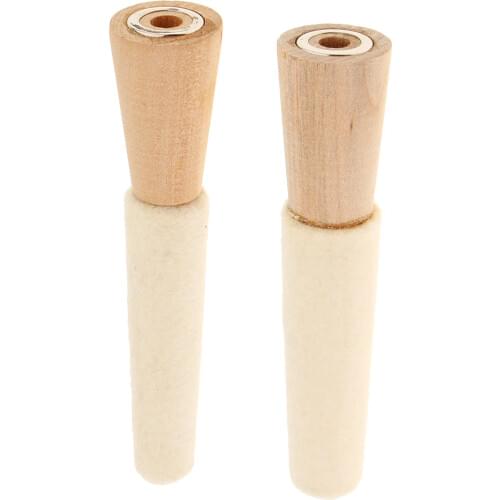 2 Pieces Mounted Felt Buffing Tool Wooden Inside Ring Jewelry Polishing Tool