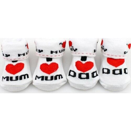 2020 Sweet Newborn Baby Socks Kids Girls Boy Love Papa Mum Letter Warm Ankle Socks Princess Cotton Short Socks baby clothes 0-6M