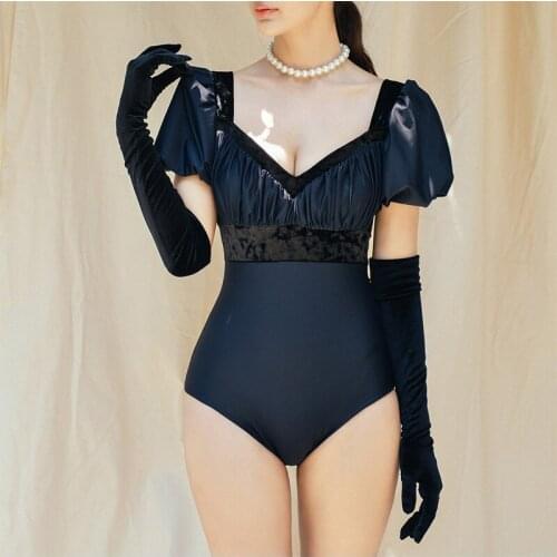 2021 New One Piece Swimsuit Women Solid Swimwear Monokini Korea Style Swim Suit Push Up Bathing Suit Pads Beachwear