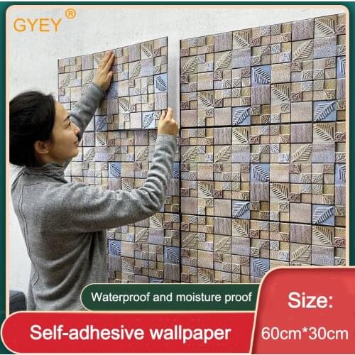 3D Stereo Self-adhesive Wallpaper Creative Nordic Wall Stickers TV Background Wall Paper Protective Wall Decoration Waterproof