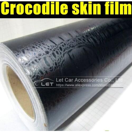 3D car simulation faux crocodile skin leather car wrap vinyl film retro crack design interior decoration