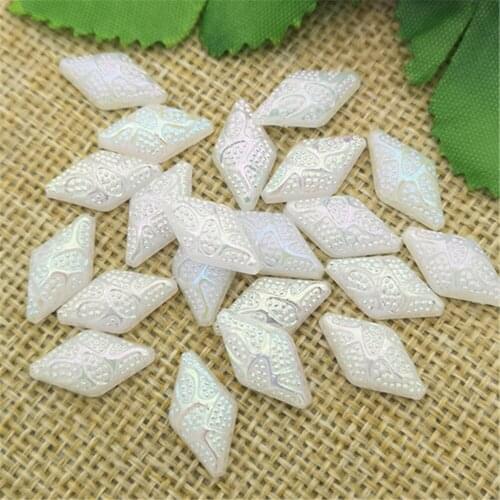 50PCS 8*15mm AB Resin Horse Eye Flatback Rhinestone Wedding Decoration