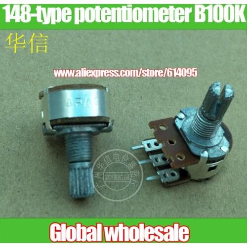 8pcs APAI 148-type single potentiometer B100K / handle length 15MM flower axis / 3 feet