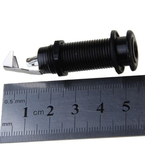 Black Flush Mount Cylinder Jack for Electric Guitar Bass Sensitivity Anti-noisy