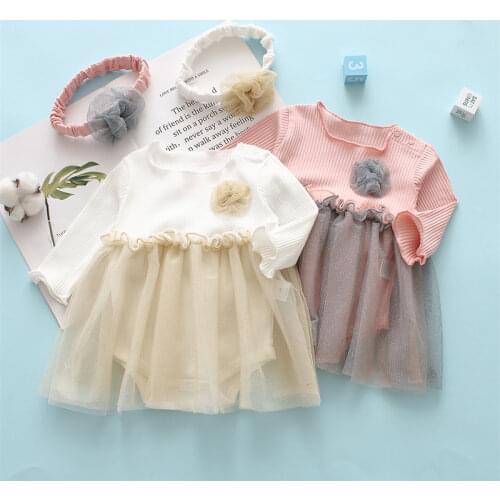 Long Sleeve Baby Dress for Girls Autumn Princess Patchwork Mesh Dresses kids Girl Clothes Birthday Party Wear