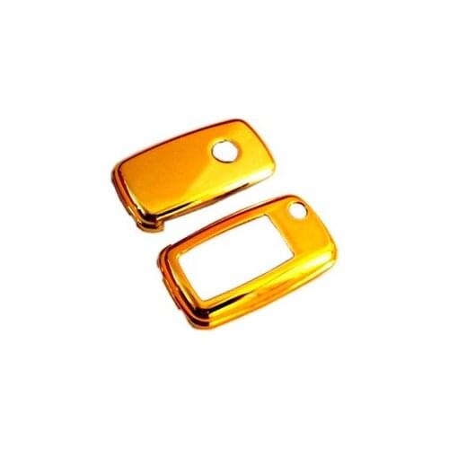 Remote Flip Key Cover Case Skin Shell Cap Fob Protection Gold Plated Chrome for VW MK6 SEAT SKODA