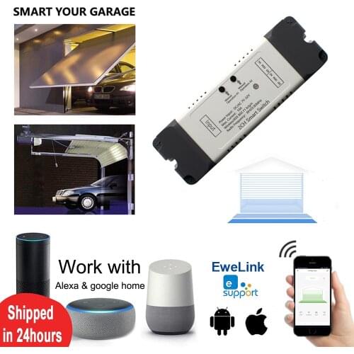 EWelink Garage Door Sensor Opener Controller WiFi Switch Alexa Echo Google Home DIY Smart Home App Alert No Hub