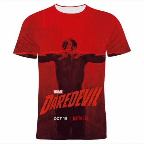 3D Printed T Shirt For Men Marvel Daredevil Summer Casual Cool Children Clothes Short Sleeve Harajuku Women Tee Shirts