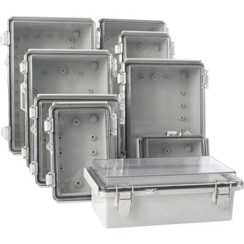 IP66 Electrical Project Box w buckle ABS Waterproof Junction box Enclosure Plastic distribution Outdoor Instrument Housing case