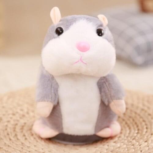 Kawaii Repeat Talking Hamster Plush Toy Electronic Stuffed Animal Repeat Talking and Nod Help Children Language Learning
