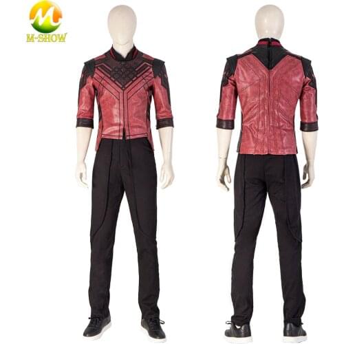 Superhero Master of Kung Fu Shang Cospaly Costume Red Jacket Pants Halloween Outfit for Adult Men Custom Made