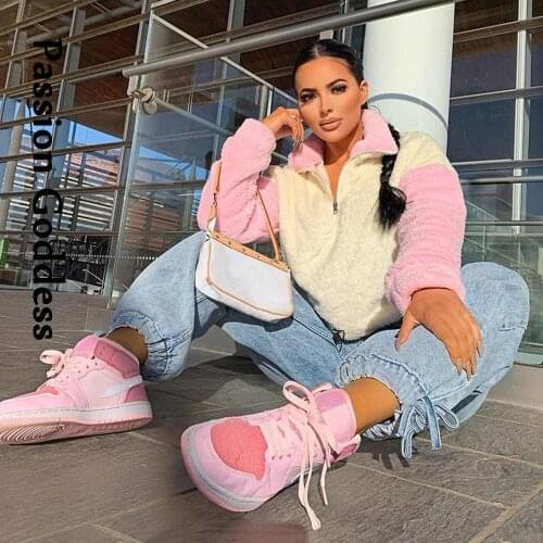 Cute Women Pink Plush Jackets Drawstring Collect Waist Fluffy Jackets Loose Fluffy Cozy Outerwear Kawaii Fuzzy Cropped Jackets