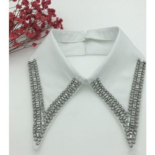Summer Necklace Fake Collar for Women Handmade Beads Detachable Solid Color Shirt False Collar Blouse Top Vestidos Neckwear