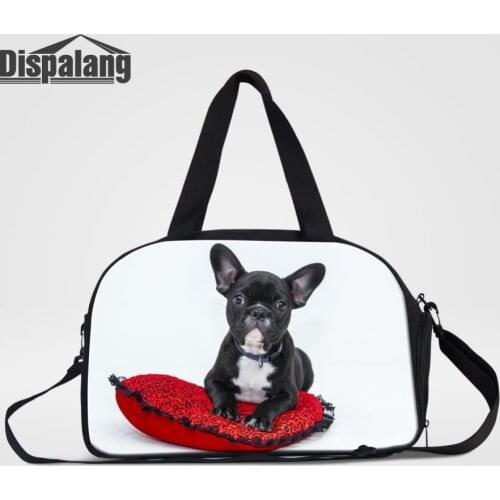 Dispalang Multifunction Handbag Dog Animal Print Casual Travel Shoulder Bag Large Capacity Womens Travel Bags with Shoes Storage